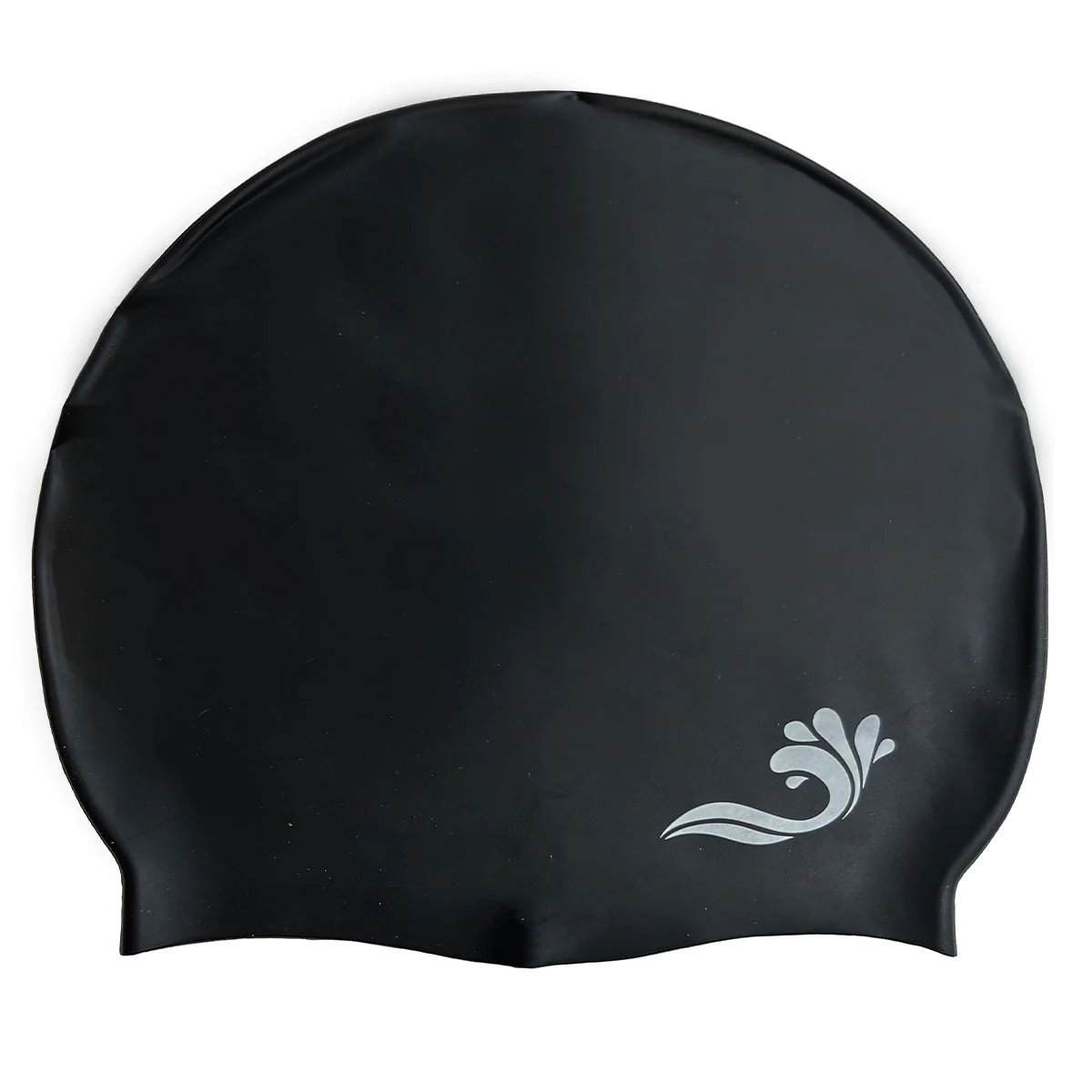 Black Silicone Swim Hat for Teens & Adults