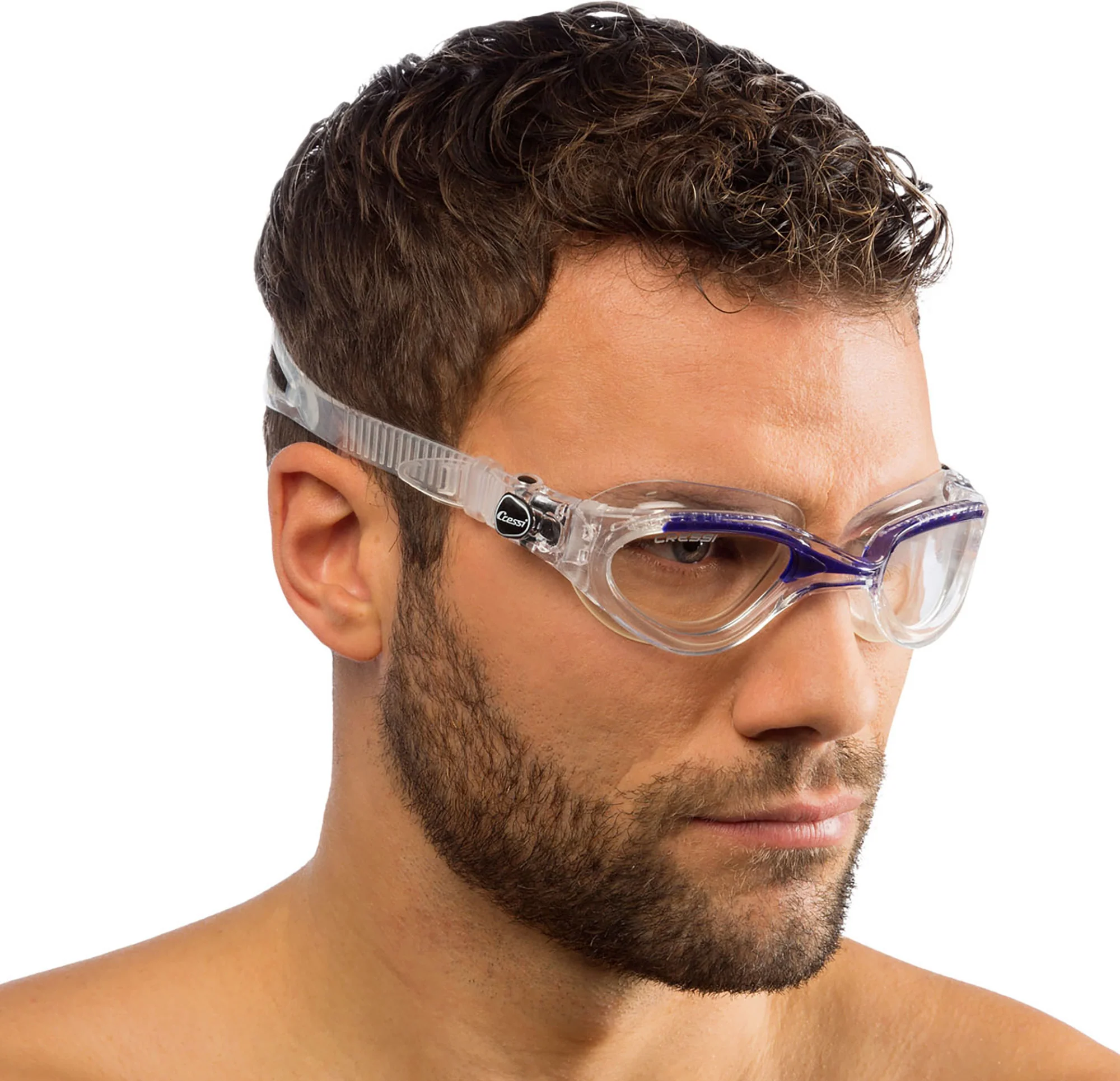Cressi Swim Goggles Flash Goggles Clear/Frame Clear Blue - Image 2