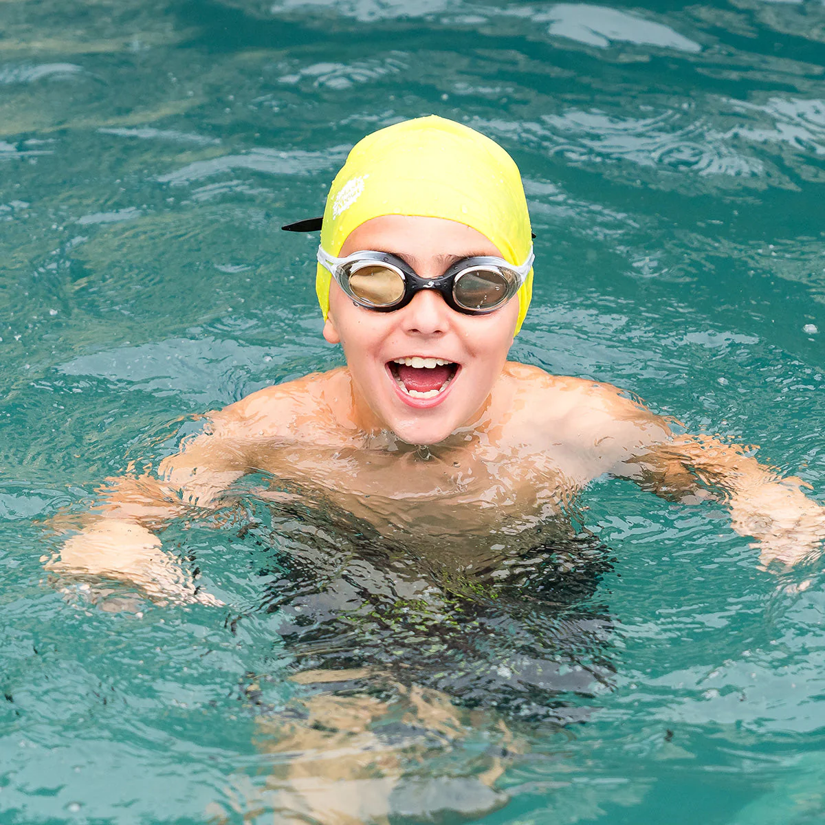 Lime Junior Silicone Swim Hat (4 to 12 years) - Image 5