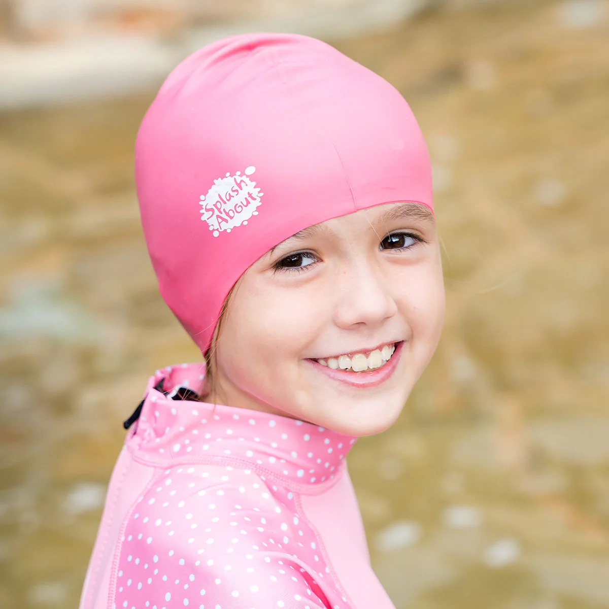 Pink Junior Silicone Swim Hat (4 to 12 years) - Image 3