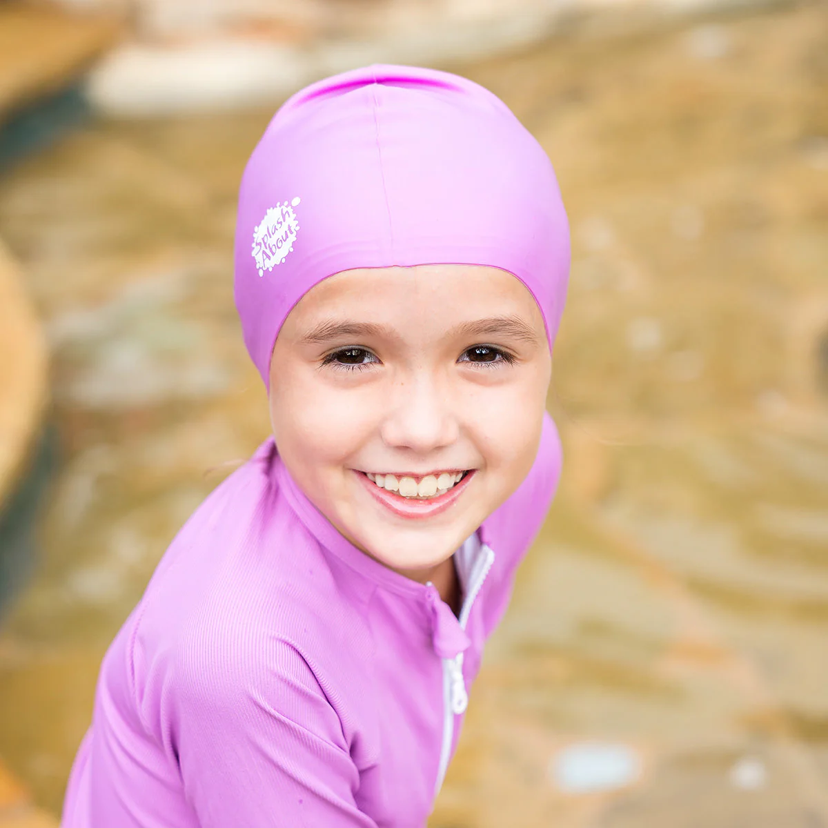 Purple Junior Silicone Swim Hat (4 to 12 years) - Image 3