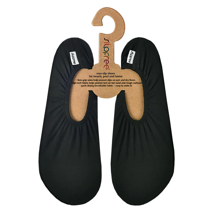 Slipfree Non-slip Shoes Black Print Adult & Older Children