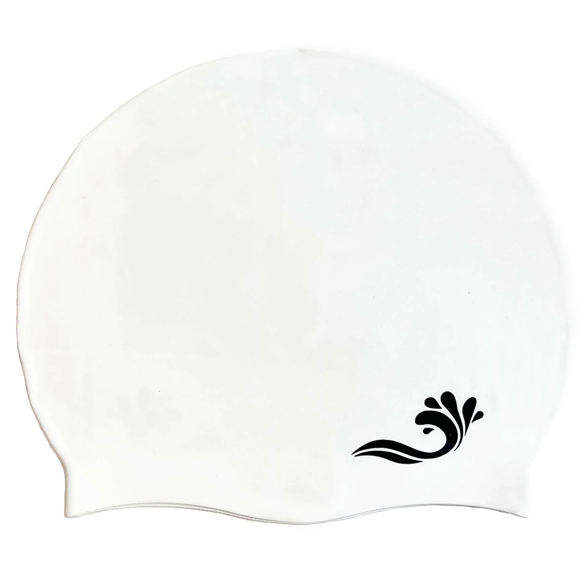 White Silicone Swim Hat for Teens & Adults